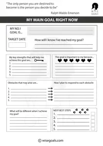 Use these free goal setting worksheets and templates to work through your goals and dreams creating motivation & momentum. Choose from 11 inspiring worksheets!