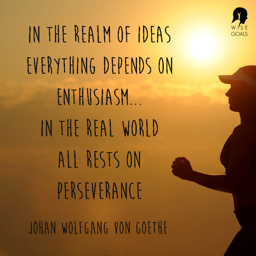 Goethe - In the realm of ideas everything depends on enthusiasm. In the real world all rests on perseverance quote