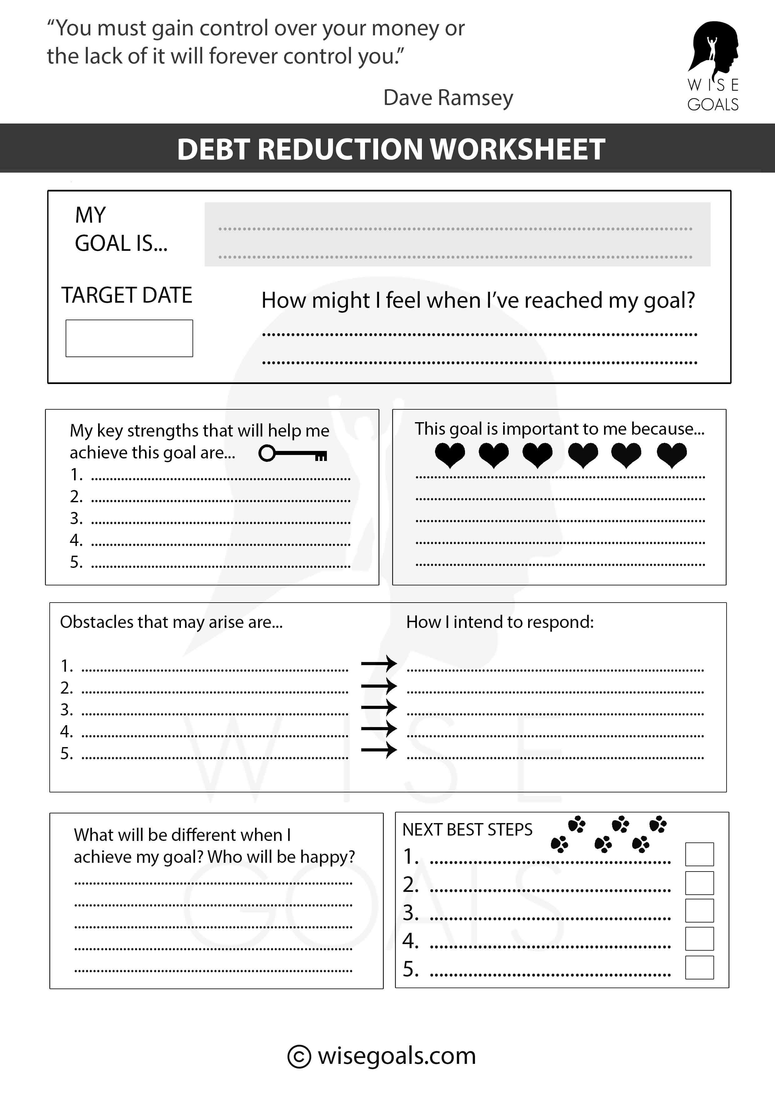 A Free Debt Reduction Worksheet That's Simple and Effective