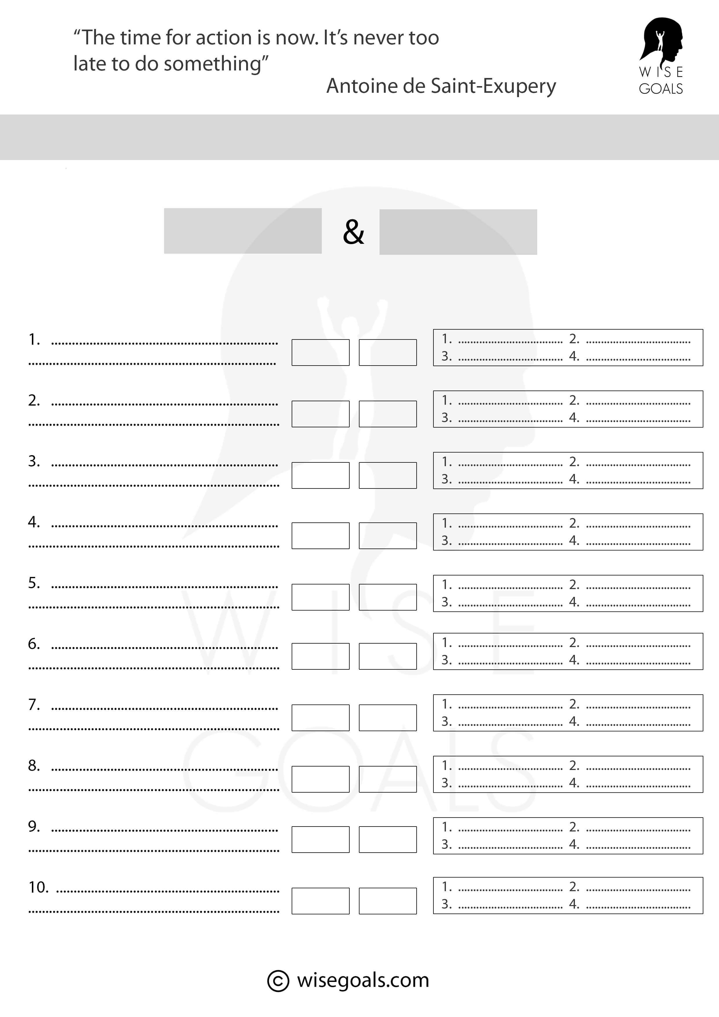 goal template 4