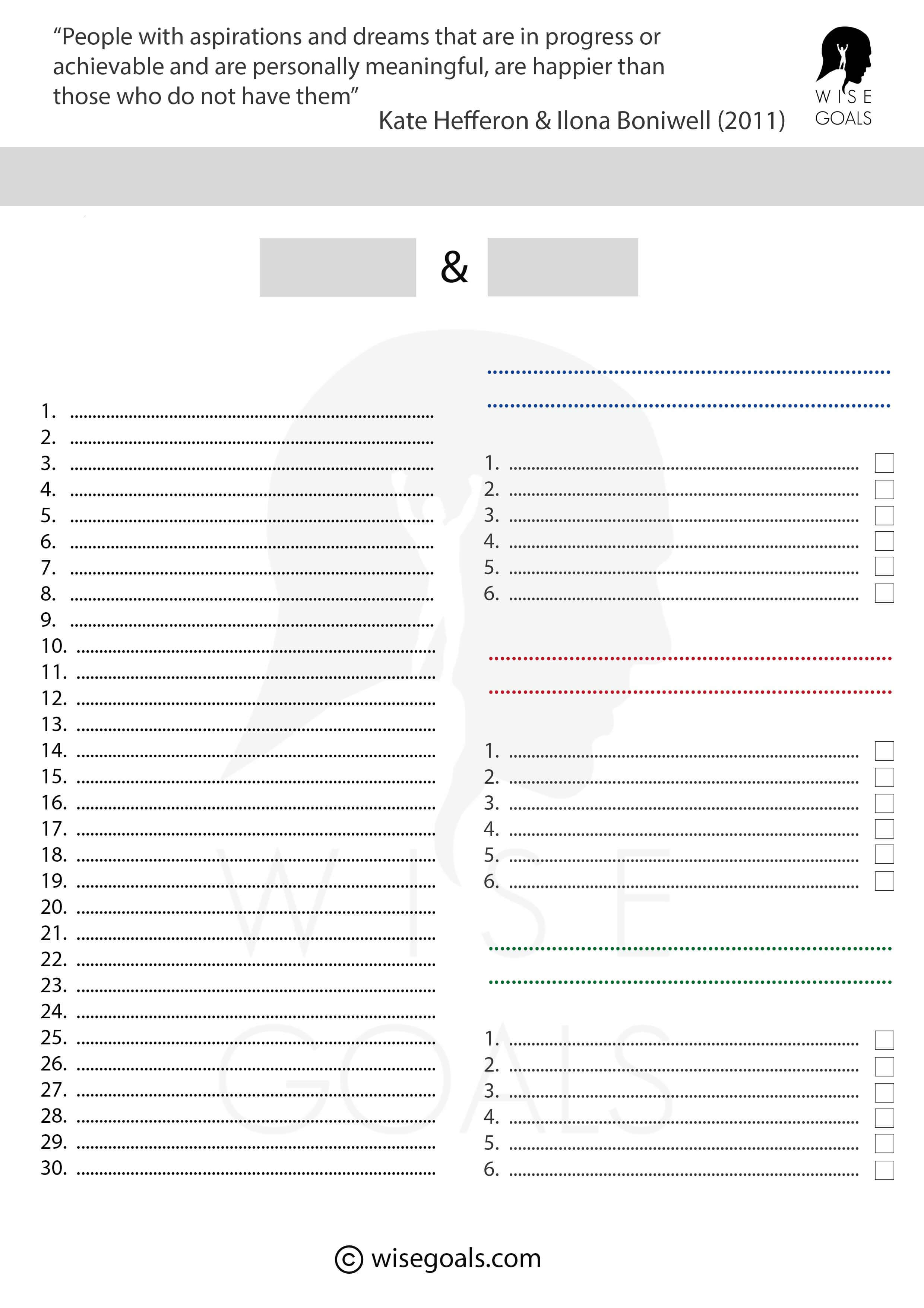 Goal template 1