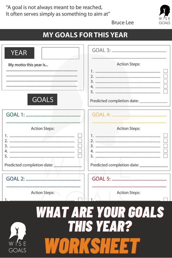 This year's Goals Worksheet