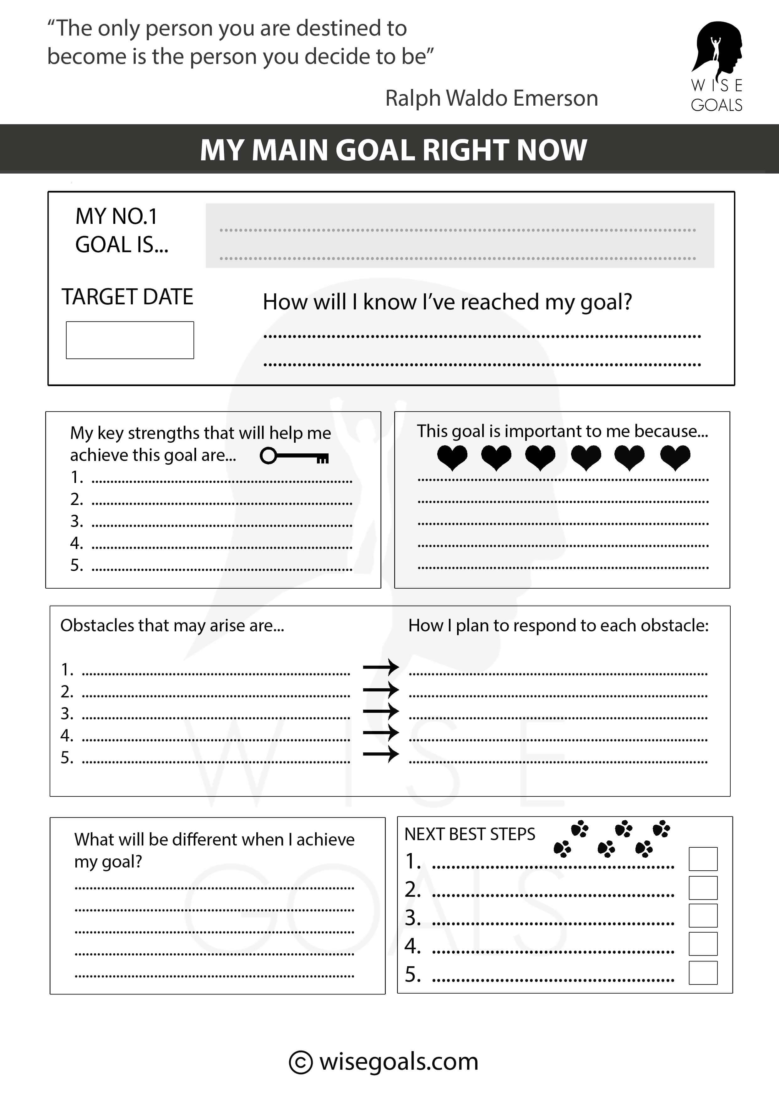 Free Goal Planning Worksheet Printable Pdf Template