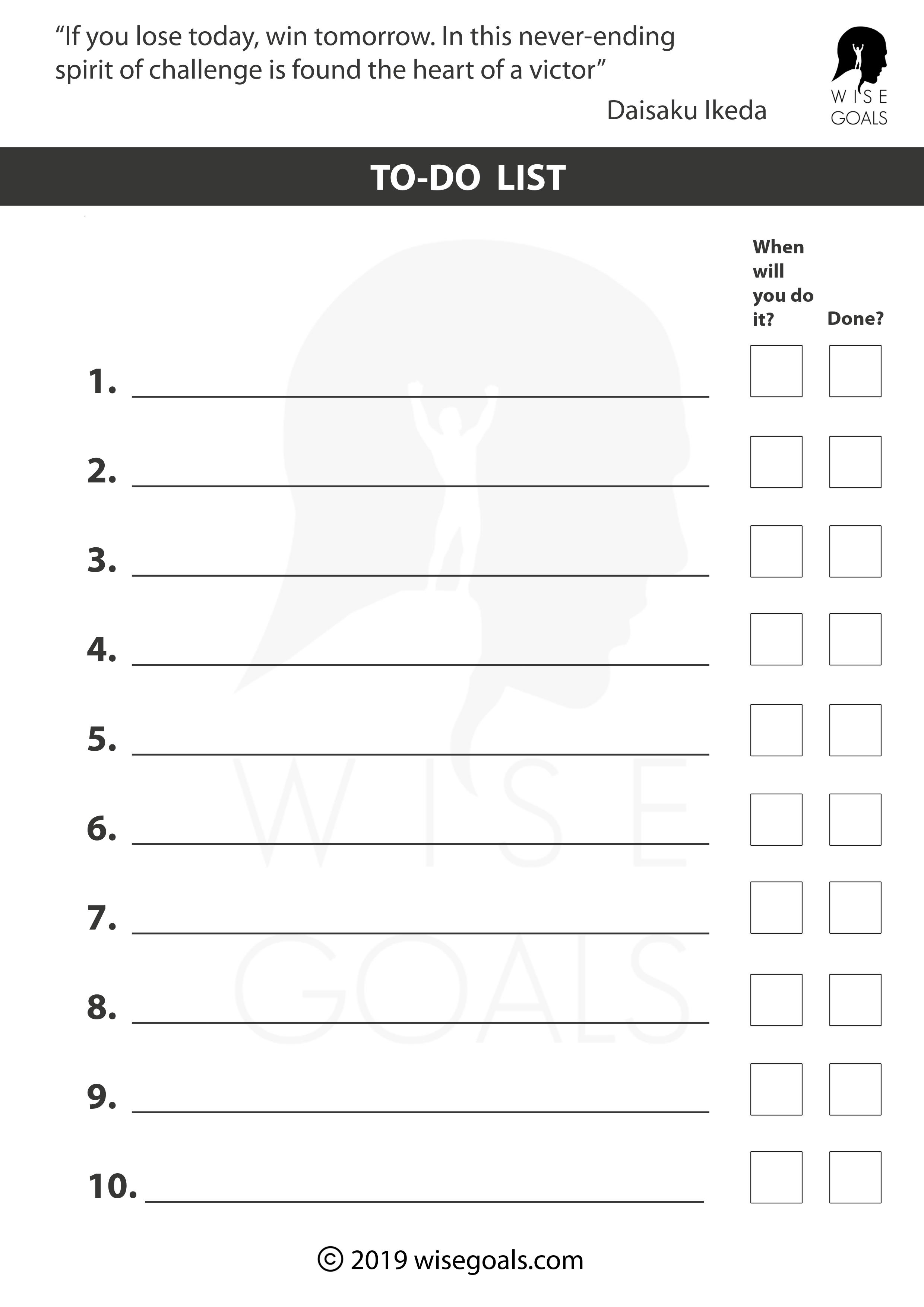 Smart goal worksheet