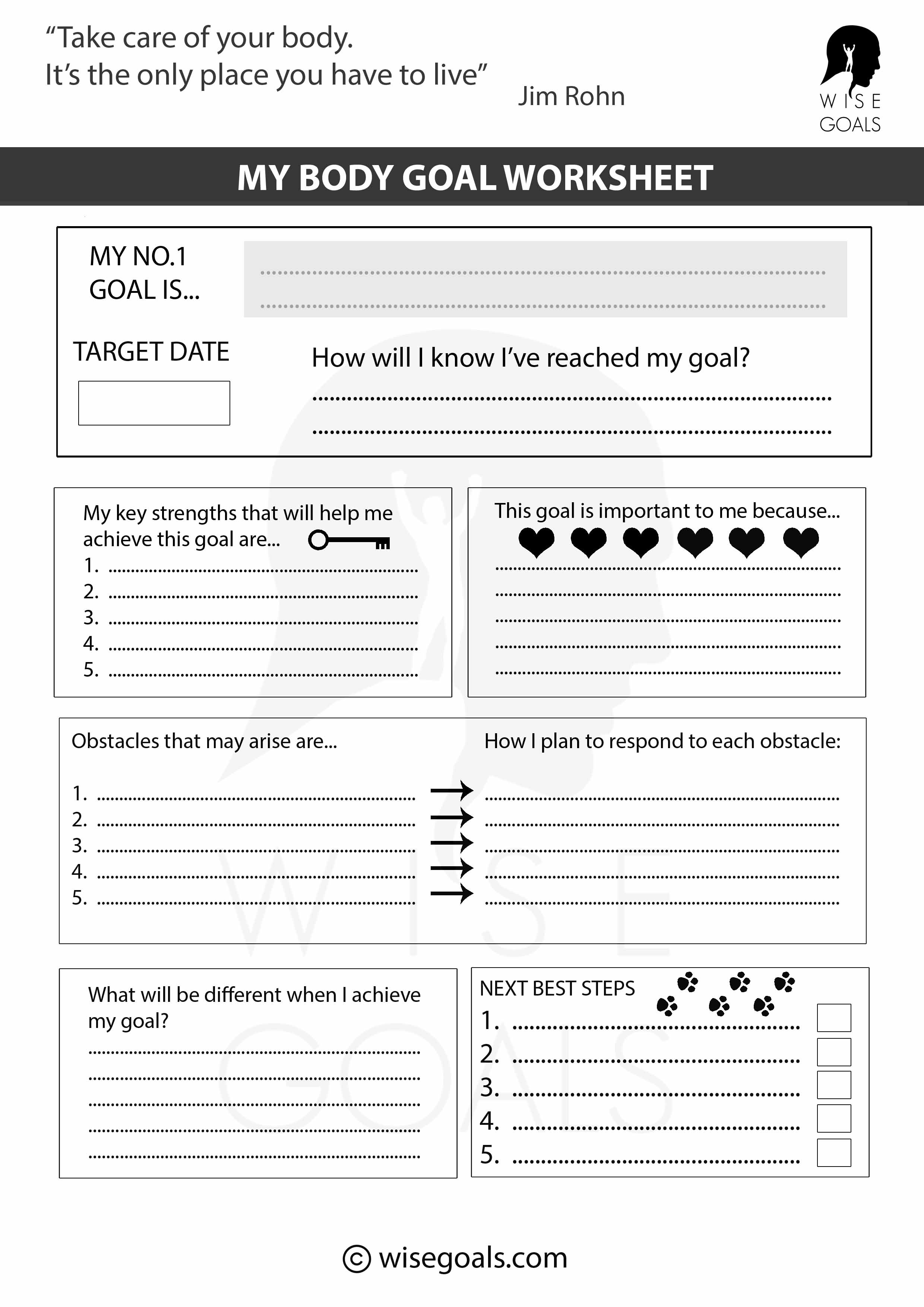 Body Worksheet