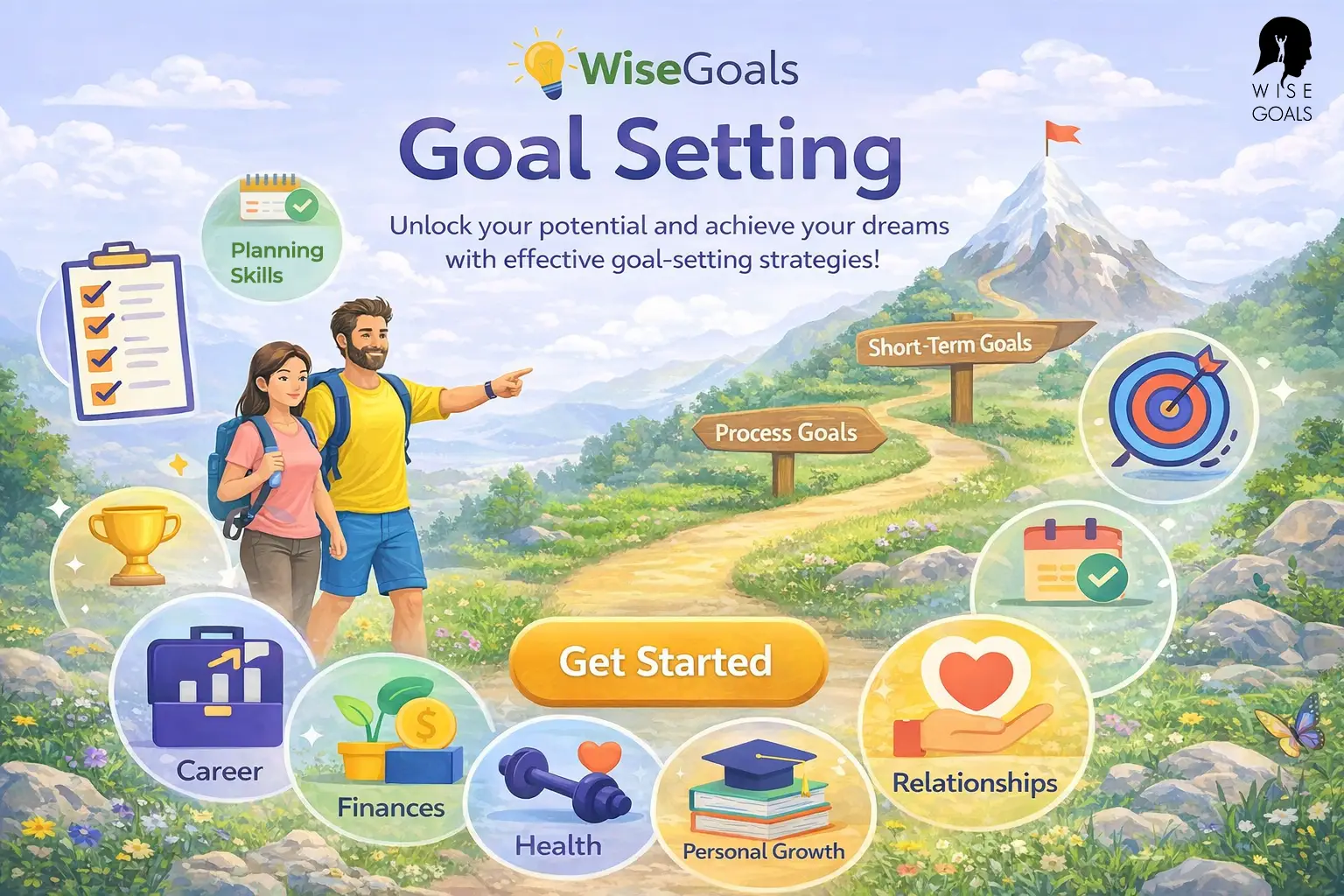 Goal setting roadmap illustration