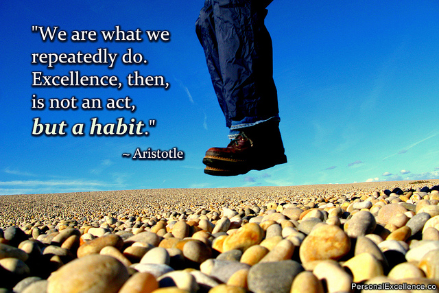 Aristotle - We are what we repeatedly do. Excellence then, is not an act. it is a habit quote