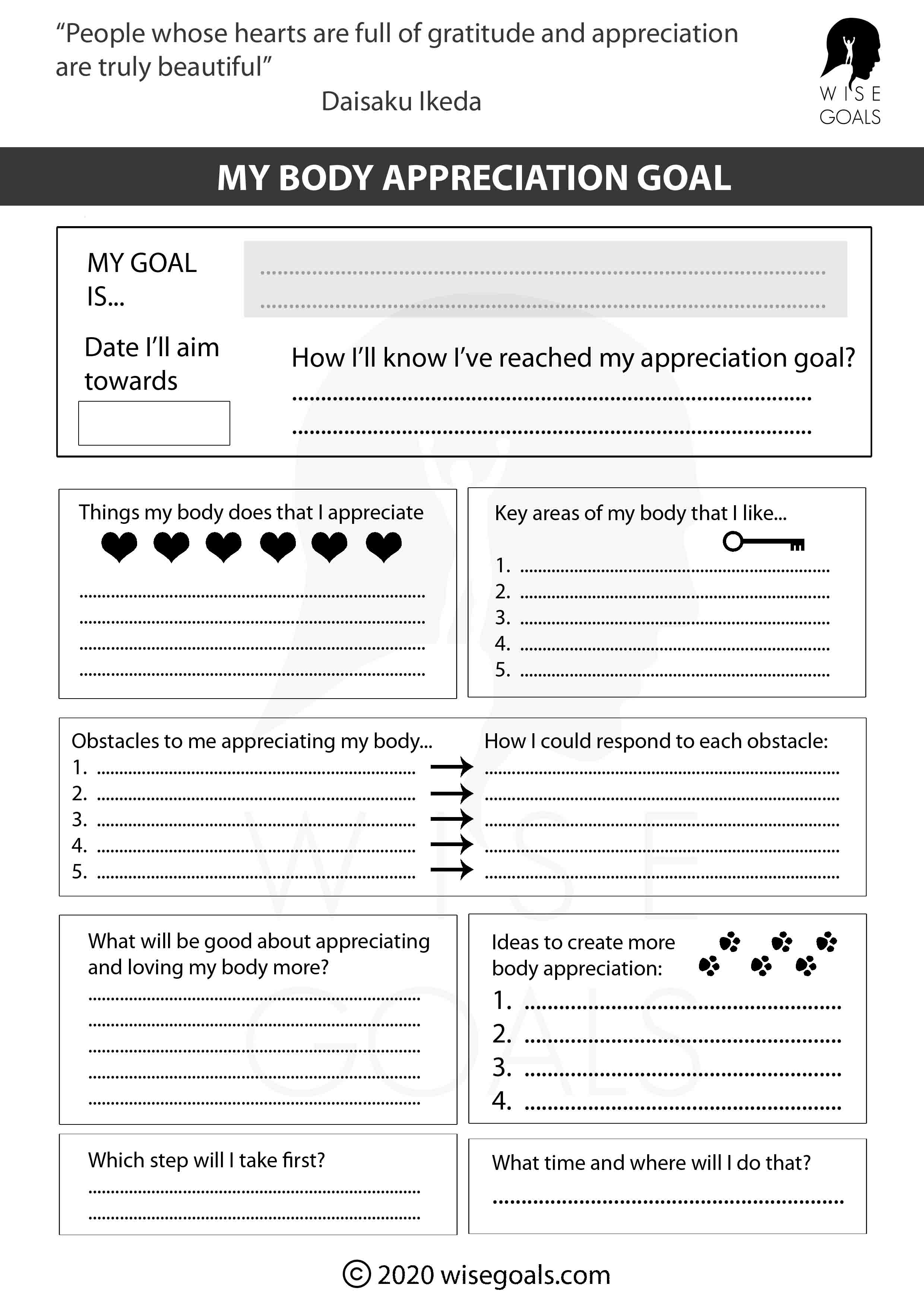 Body Appreciation Worksheet