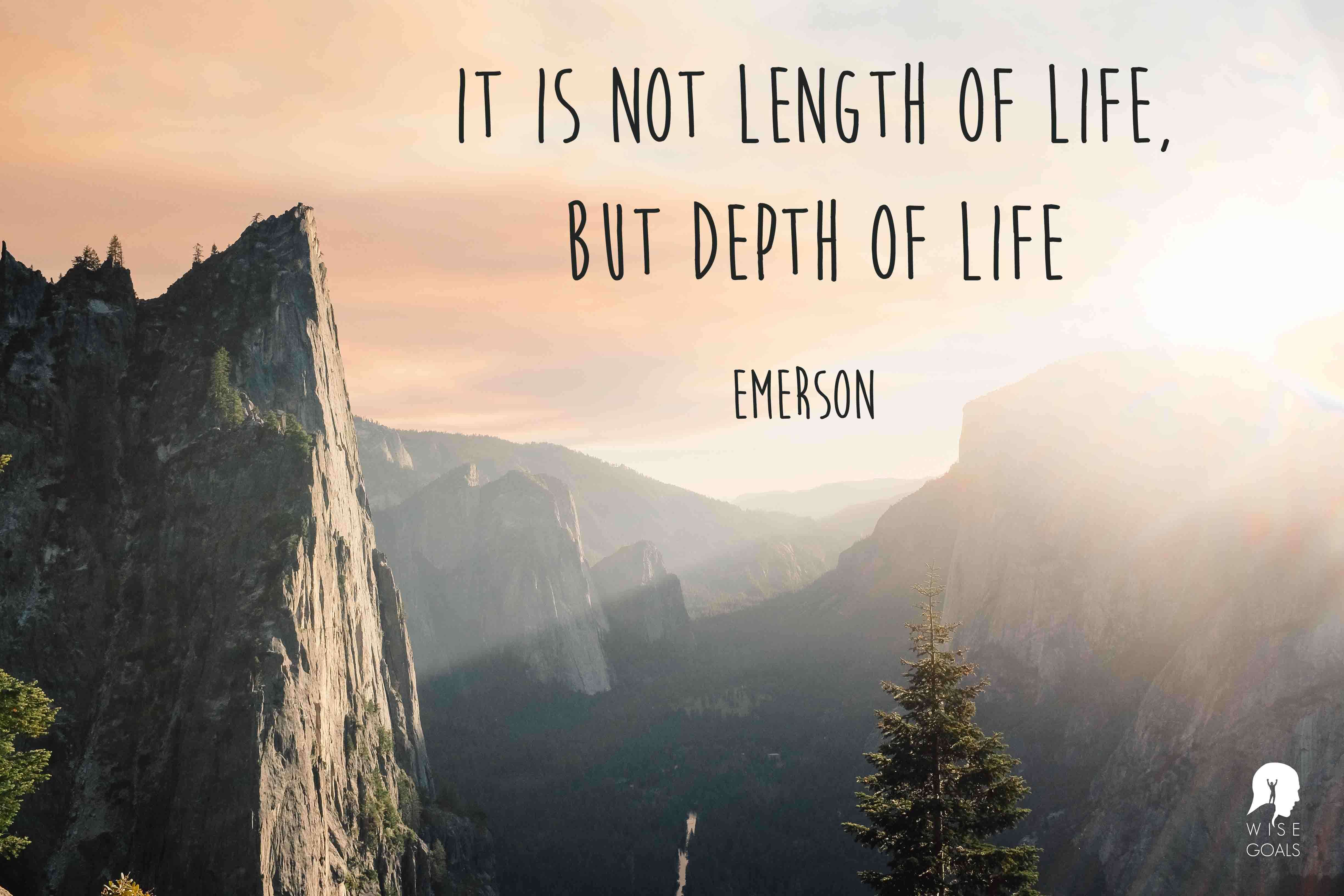 Emerson - It is not length of life, but depth of life quote
