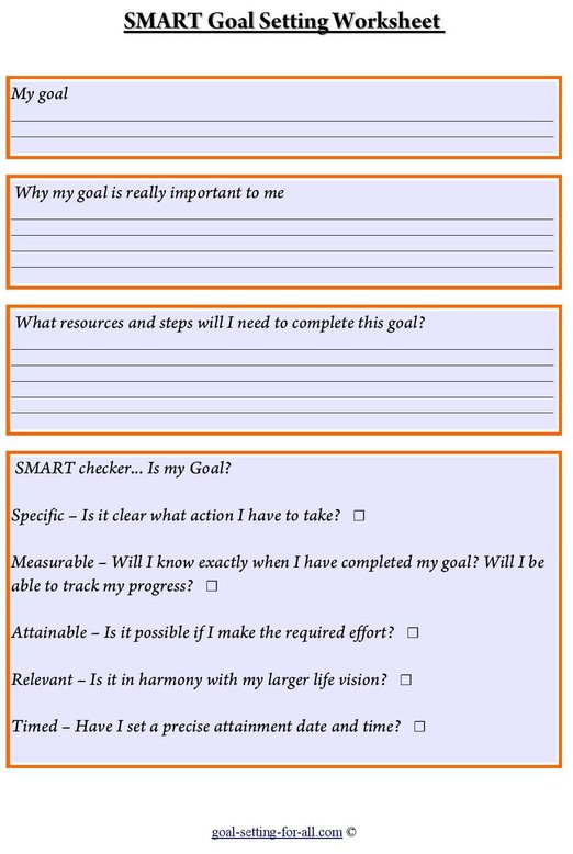 Free Smart Goal Setting Worksheet To Download