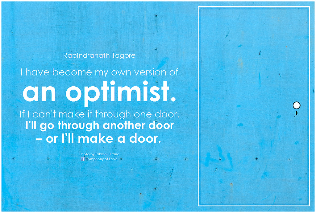 Tagore quote about optimism