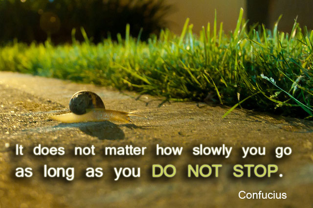 Confucius quote about not stopping