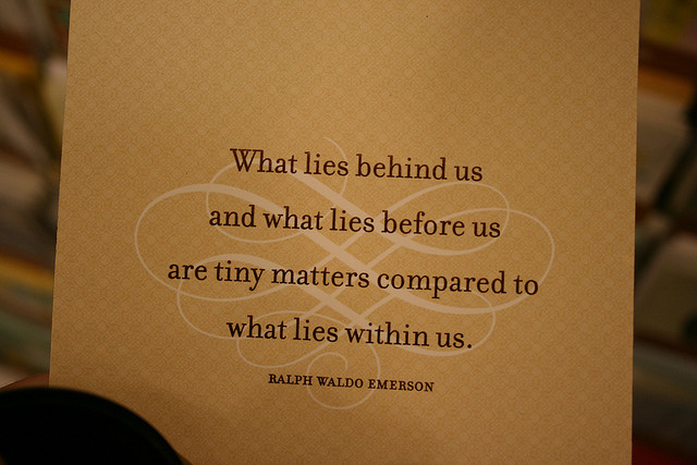 Emerson quote about what lies within